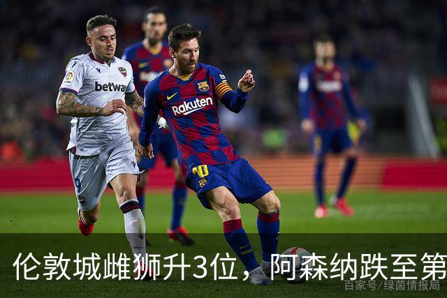 伦敦城雌狮升3位，阿森纳跌至第5陷泥潭